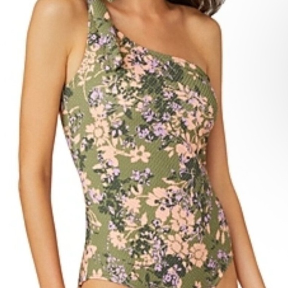 Shoshanna Olive and Lavender Swimsuit - Picture 2 of 7